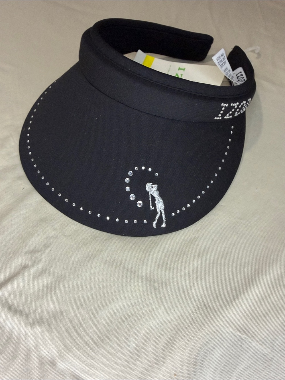 Izod Black Crystal Logo Golf Visor